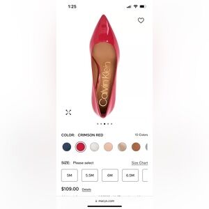 Red leather Calvin Klein heels